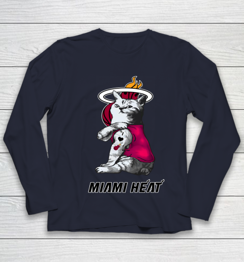 NBA Basketball My Cat Loves Miami Heat Youth Long Sleeve 2