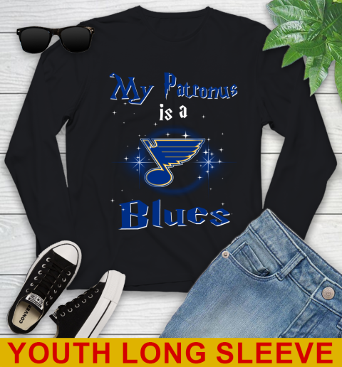 NHL Hockey Harry Potter My Patronus Is A St.Louis Blues Youth Long Sleeve