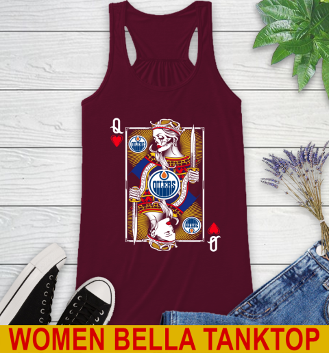 NHL Hockey Edmonton Oilers The Queen Of Hearts Card Shirt Racerback Tank 2