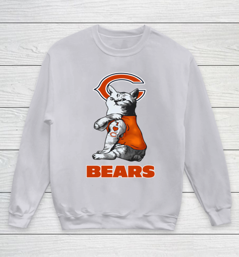 NFL Football My Cat Loves Chicago Bears Youth Sweatshirt 3