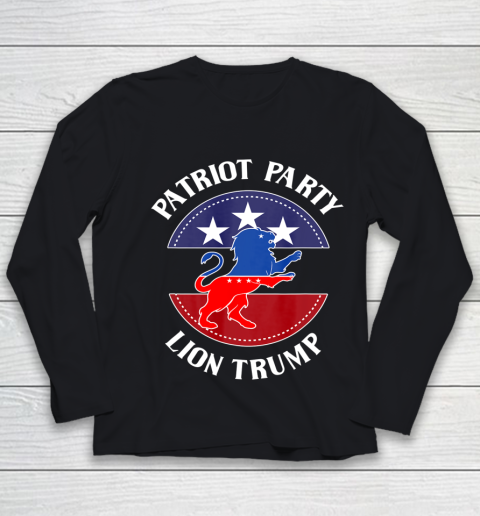 Patriot Party Lion Trump Is Our President Youth Long Sleeve