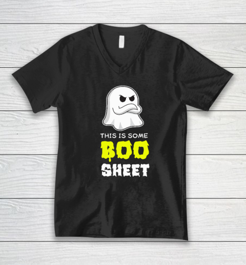 This Is Some Boo Sheet Shirt Funny Ghost Spooky Party Idea Cute V-Neck T-Shirt