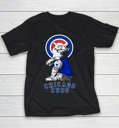 MLB Baseball My Cat Loves Chicago Cubs Youth T-Shirt