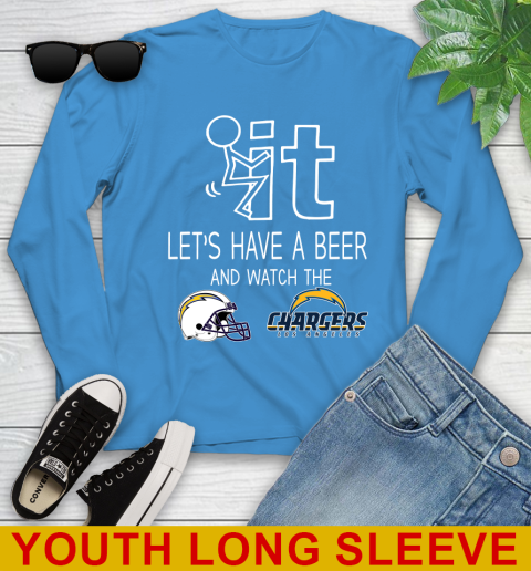 Los Angeles Chargers Football NFL Let's Have A Beer And Watch Your Team Sports Youth Long Sleeve 8