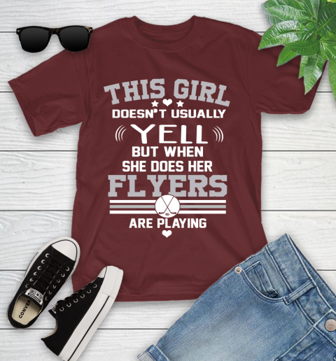 Philadelphia Flyers NHL Hockey I Yell When My Team Is Playing Youth T-Shirt 14