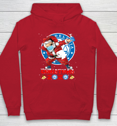 Philadelphia 76ers Funny Santa Claus Dabbing Christmas 2020 NBA Hoodie 7