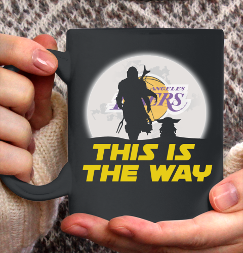 Los Angeles Lakers NBA Basketball Star Wars Yoda And Mandalorian This Is The Way Ceramic Mug 11oz 2