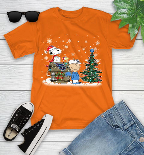 NFL Tennessee Titans Snoopy Charlie Brown Christmas Football Super Bowl Sports Youth T-Shirt 9