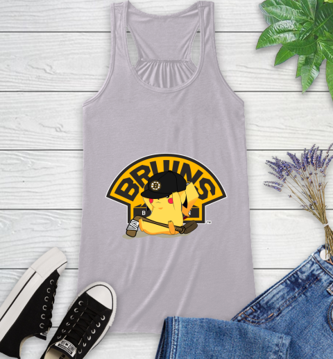 NHL Pikachu Hockey Sports Boston Bruins Racerback Tank 5