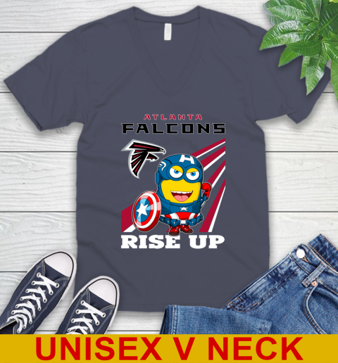 NFL Football Atlanta Falcons Captain America Marvel Avengers Minion Shirt V-Neck T-Shirt 7