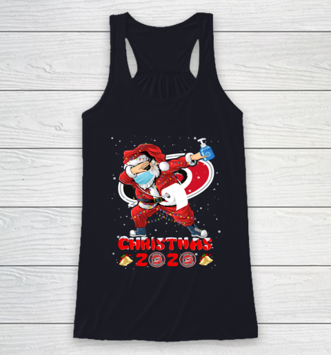 Carolina Hurricanes Funny Santa Claus Dabbing Christmas 2020 NHL Racerback Tank 7
