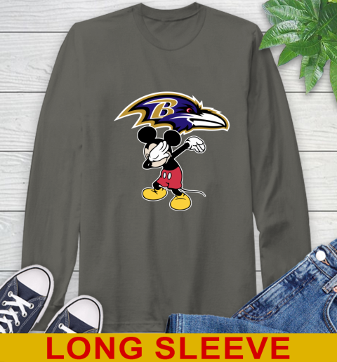 Baltimore Ravens NFL Football Dabbing Mickey Disney Sports Long Sleeve T-Shirt 8