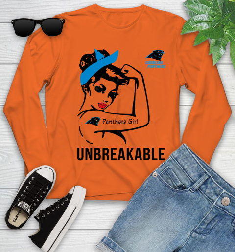 NFL Carolina Panthers Girl Unbreakable Football Sports Youth Long Sleeve 2
