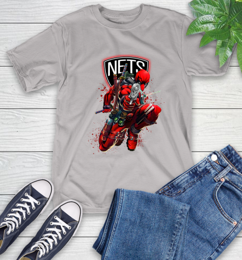 NBA Deadpool Marvel Comics Sports Basketball Brooklyn Nets T-Shirt 12