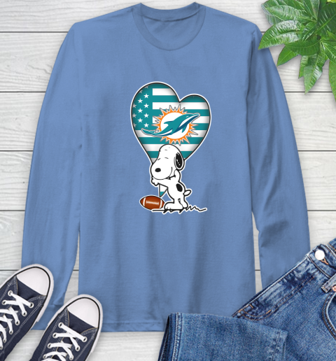 Miami Dolphins NFL Football The Peanuts Movie Adorable Snoopy Long Sleeve T-Shirt 11