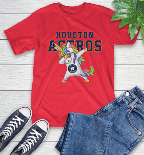 Houston Astros MLB Baseball Funny Unicorn Dabbing Sports T-Shirt 10