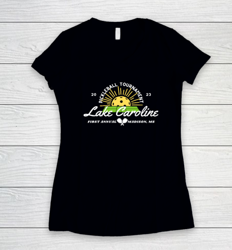 Lake Caroline Pickleball Tournament 2023 Women's V-Neck T-Shirt