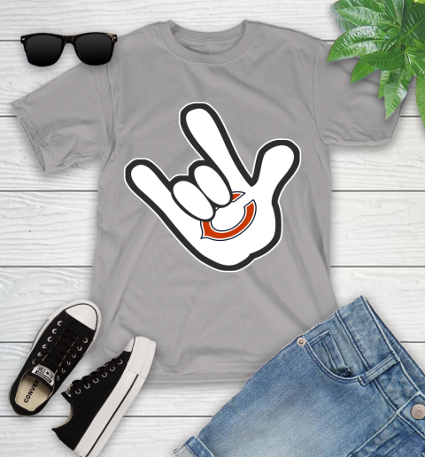 Chicago Bears NFL Football Mickey Rock Hand Disney Youth T-Shirt 4