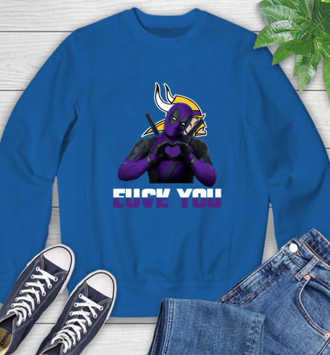 NHL Minnesota Vikings Deadpool Love You Fuck You Football Sports Sweatshirt 9