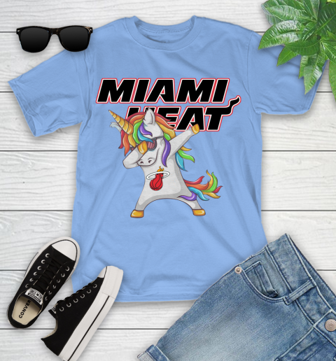 Miami Heat NBA Basketball Funny Unicorn Dabbing Sports Youth T-Shirt 11