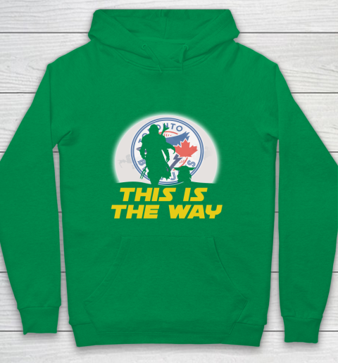 Toronto Blue Jays MLB Baseball Star Wars Yoda And Mandalorian This Is The Way Youth Hoodie - Image 5