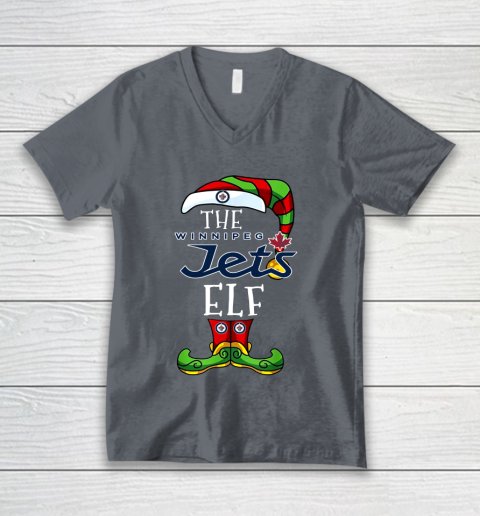 Winnipeg Jets Christmas ELF Funny NHL V-Neck T-Shirt 4