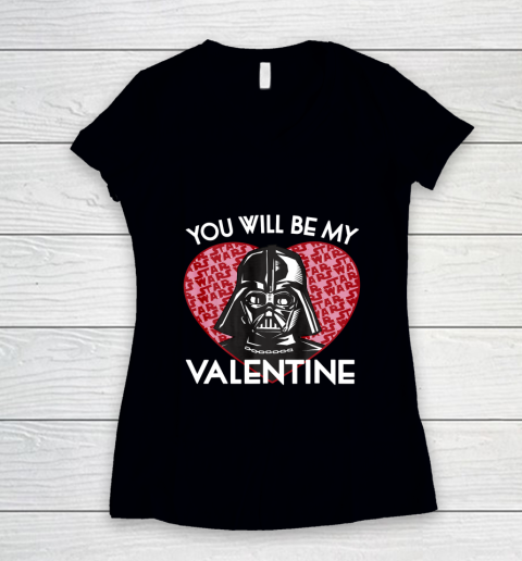 Star Wars You Will Be My Valentine Darth Vader Women's V-Neck T-Shirt