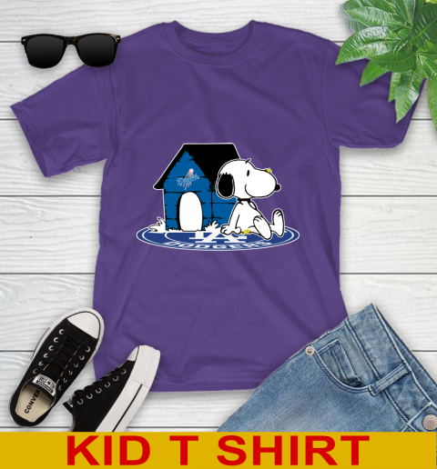 MLB Baseball Los Angeles Dodgers Snoopy The Peanuts Movie Shirt Youth T-Shirt 4