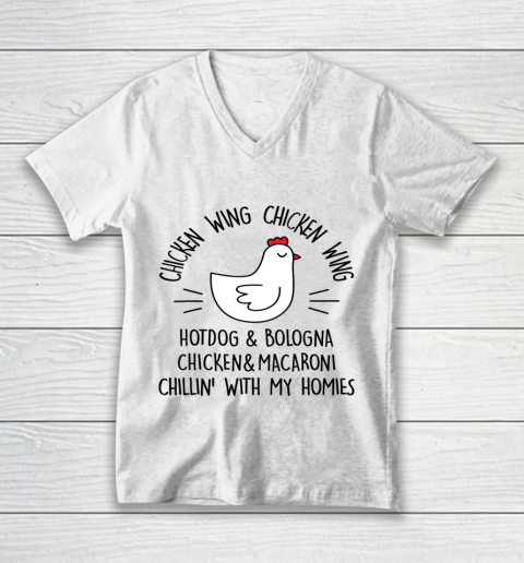 Viral Chicken Wing Chicken Wing Hot Dog Bologna Song Lyric V-Neck T-Shirt