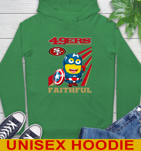 NFL Football San Francisco 49ers Captain America Marvel Avengers Minion Faithful Shirt Hoodie 8