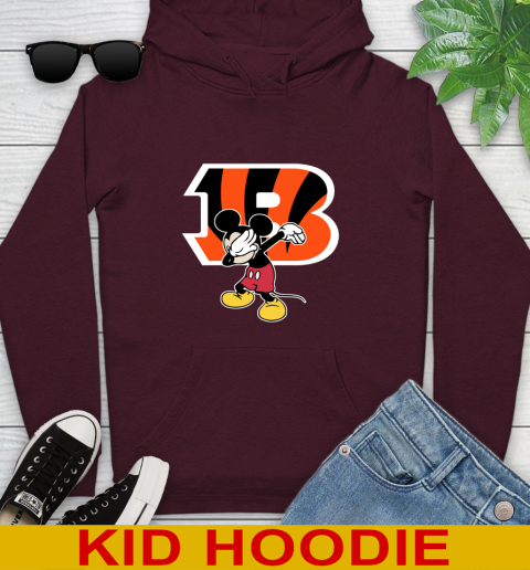 Cincinnati Bengals NFL Football Dabbing Mickey Disney Sports Youth Hoodie 7