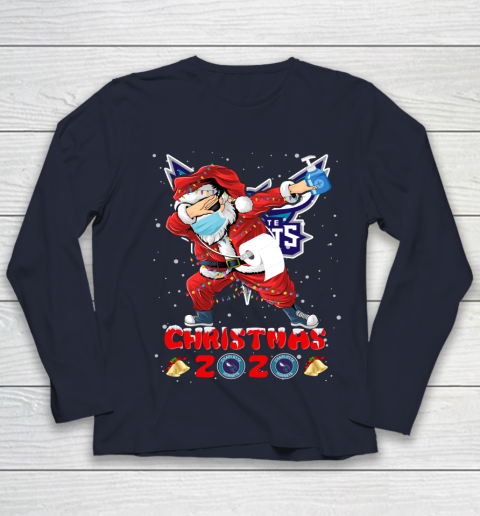 Charlotte Hornets Funny Santa Claus Dabbing Christmas 2020 NBA Youth Long Sleeve 2