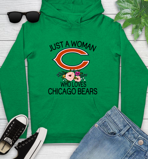 NFL Just A Woman Who Loves Chicago Bears Football Sports Youth Hoodie 5