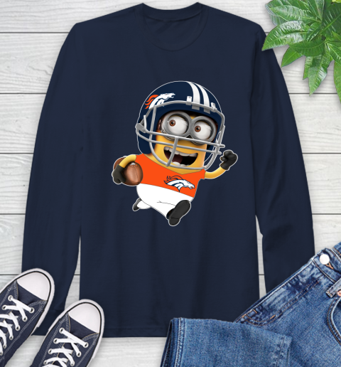 NFL Denver Broncos Minions Disney Football Sports Long Sleeve T-Shirt 4