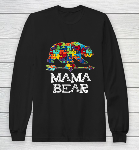 Autism Mama Bear Christmas Pajama Family Long Sleeve T-Shirt