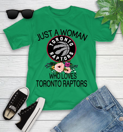 NBA Just A Woman Who Loves Toronto Raptors Basketball Sports Youth T-Shirt 3