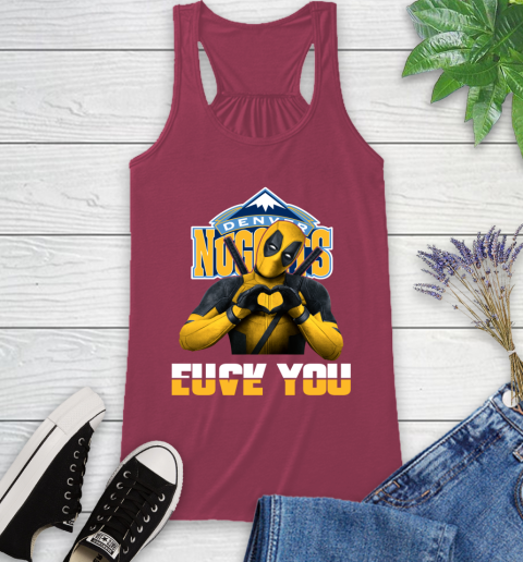 NBA Denver Nuggets Deadpool Love You Fuck You Basketball Sports Racerback Tank 7