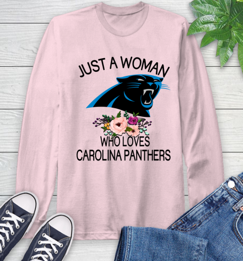NFL Just A Woman Who Loves Carolina Panthers Football Sports Long Sleeve T-Shirt 8