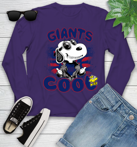 NFL Football New York Giants Cool Snoopy Shirt Youth Long Sleeve 4