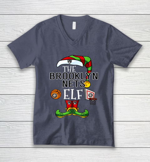Brooklyn Nets Christmas ELF Funny NBA V-Neck T-Shirt 7