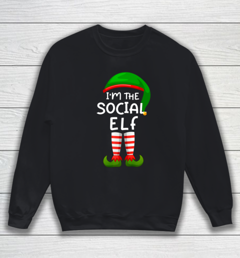 I m The Social Elf Funny Elf Family Matching Christmas Sweatshirt
