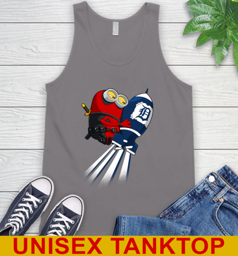 MLB Baseball Detroit Tigers Deadpool Minion Marvel Shirt Tank Top 6