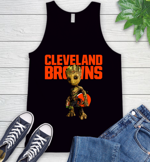 Cleveland Browns NFL Football Groot Marvel Guardians Of The Galaxy Tank Top 2