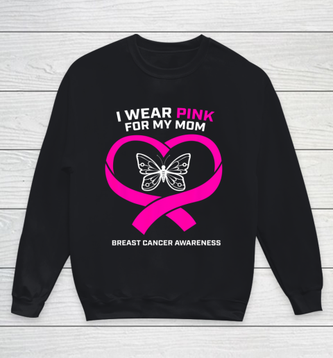 Men Women Kids Wear Pink For My Mom Breast Cancer Awareness Youth Sweatshirt