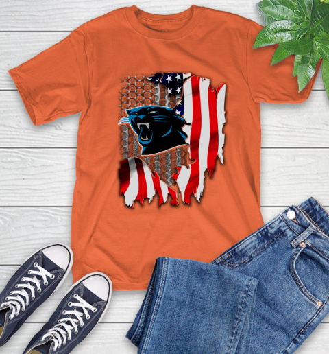 Carolina Panthers NFL Football American Flag T-Shirt 4