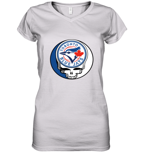 Toronto Blue Jays The Grateful Dead Baseball MLB Mashup Women's V-Neck T-Shirt
