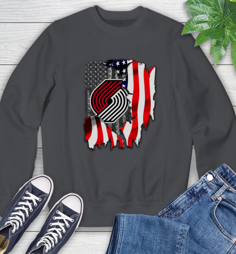 Portland Trail Blazers NBA Basketball American Flag Sweatshirt 6