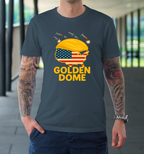 Trump Golden Dome Hair Shield USA T-Shirt 4