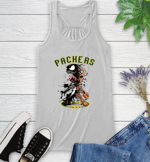 NFL Green Bay Packers Football Venom Groot Guardians Of The Galaxy Racerback Tank