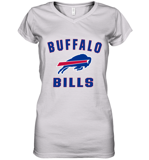 Buffalo Bills NFL Pro Line Gray Victory Arch Women's V-Neck T-Shirt